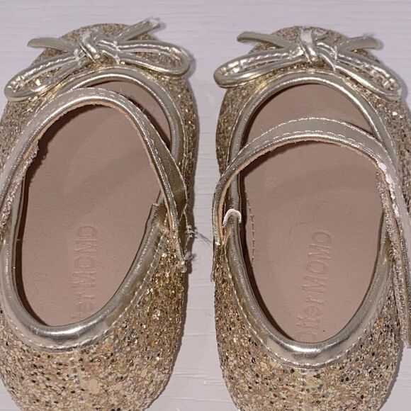 Otter Momo Gold Glitter Dress Shoes with Ankle Strap and Rounded Toe Size 5 - Picture 6 of 8